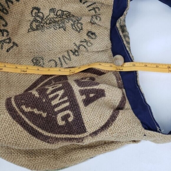 Burlap Coffee Sack Shoulder Bag Lined Unique Hippie Boho Free Spirit Graphic - Picture 12 of 16